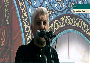 نوای حاج صادق آهنگران در مراسم تشییع پیکر شهید حججی + فیلم