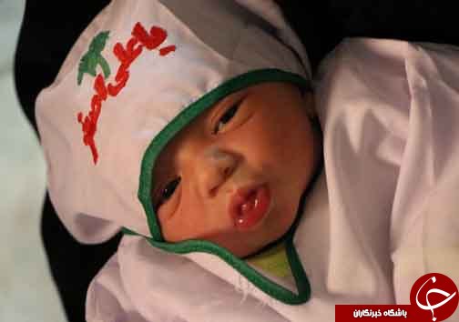 به تن كردن لباس عزای محرم بر تن نوزادان یک روزه بیمارستان روحانی بابل + تصاویر