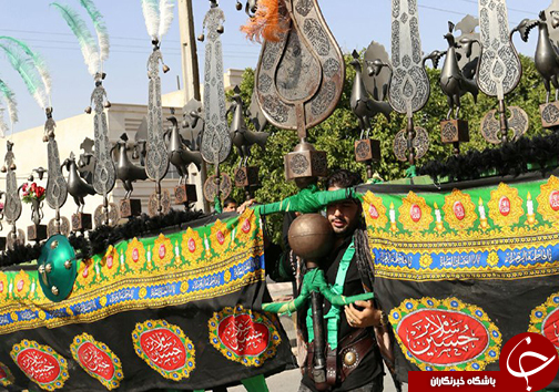اوج حضور و شور حسینی عزاداران فارس در روز تاسوعا + تصاویر