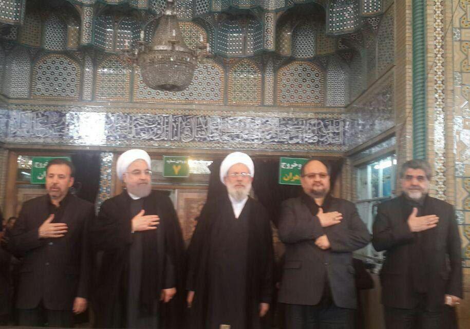 حضور روحانی در مراسم عزاداری عاشورای حسینی در حرم حضرت عبدالعظیم حسنی(ع)