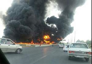 آتش سوزی ناشی از انفجار  کپسول گاز مایع خودرو