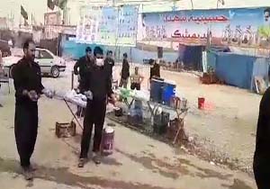 پذیرایی از زائرین اربعین حسینی در چذابه + فیلم