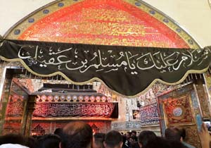 نمایی از بارگاه مطهر مسلم بن عقیل در کوفه + فیلم و تصاویر