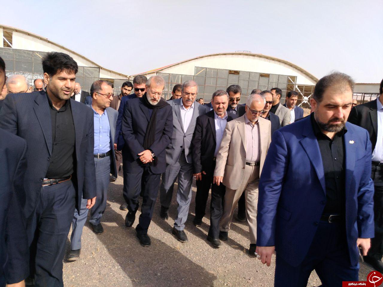 بازدید لاریجانی از فرودگاه قم+تصاویر