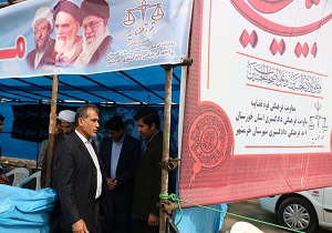 بازدید مسئولان قضایی آبادان و خرمشهر از مواکب شلمچه