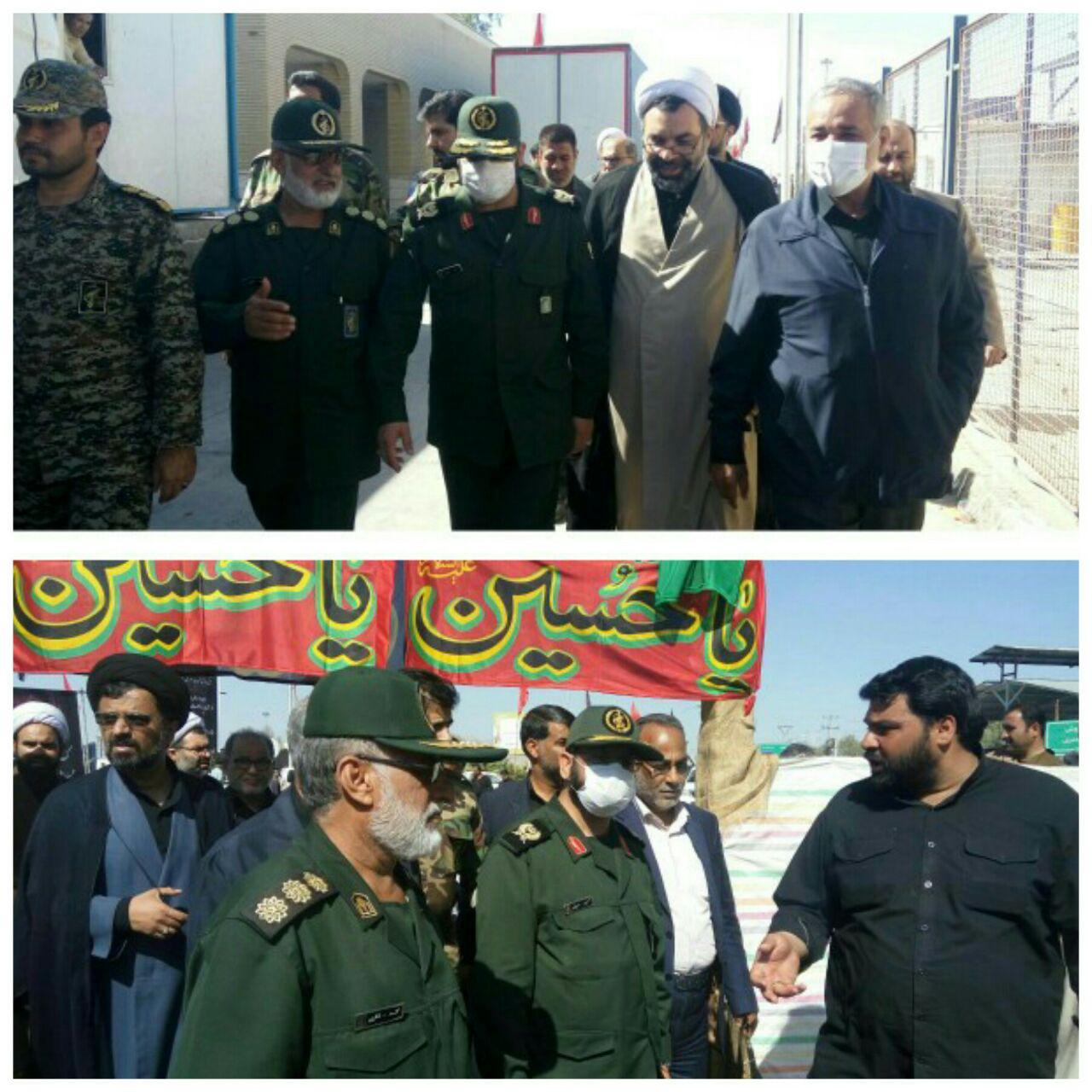 بازدید فرمانده سپاه سلمان از موکب امام خمینی در مرز میرجاوه