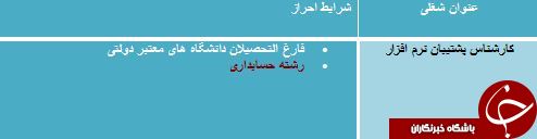 استخدام کارشناس پشتیبان نرم افزار