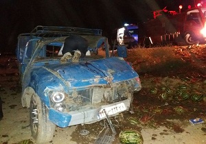 تخطی ازسرعت مطمئنه درمحور بوکان-مهاباد حادثه  آفرید