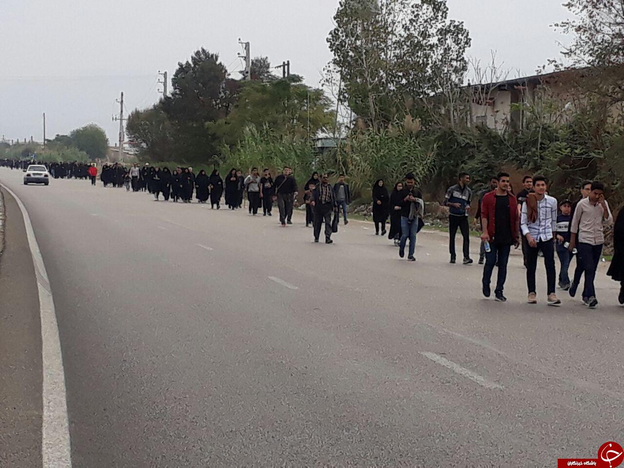 پیاده روی جاماندگان اربعین در مینودشت گلستان +تصاویر