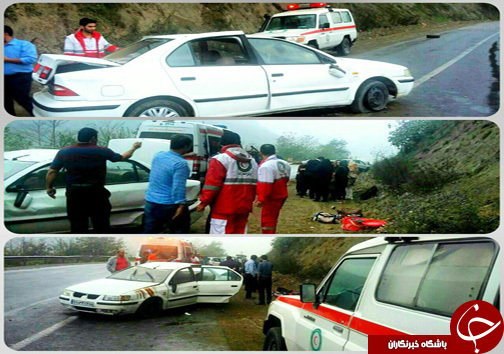 ۱۳ مصدوم در دو سانحه رانندگی در جاده&zwnj;های سوادکوه و چالوس