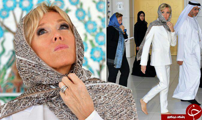 حجاب همسر رئیس&zwnj;جمهور فرانسه در بازدید از مسجد شیخ زاید ابوظبی