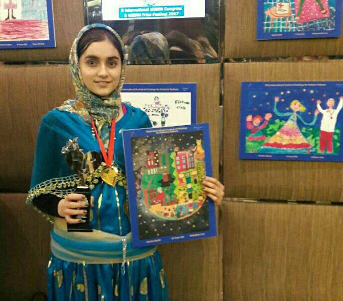 مدال طلای مسابقه بین&zwnj;المللی نقاشی کودکان بیمار به نوجوان مهابادی رسید