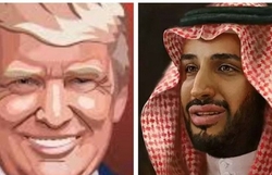 بن سلمان مترسک آمریکا و اسرائیل در منطقه + کاریکاتور