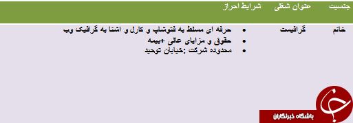 استخدام گرافیست حرفه ایی