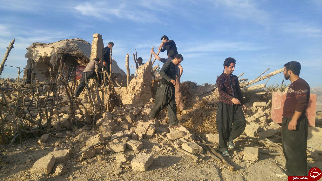 خسارت&zwnj;های زلزله در روستای &laquo;ثلاث باباجانی&raquo; + تصاویر