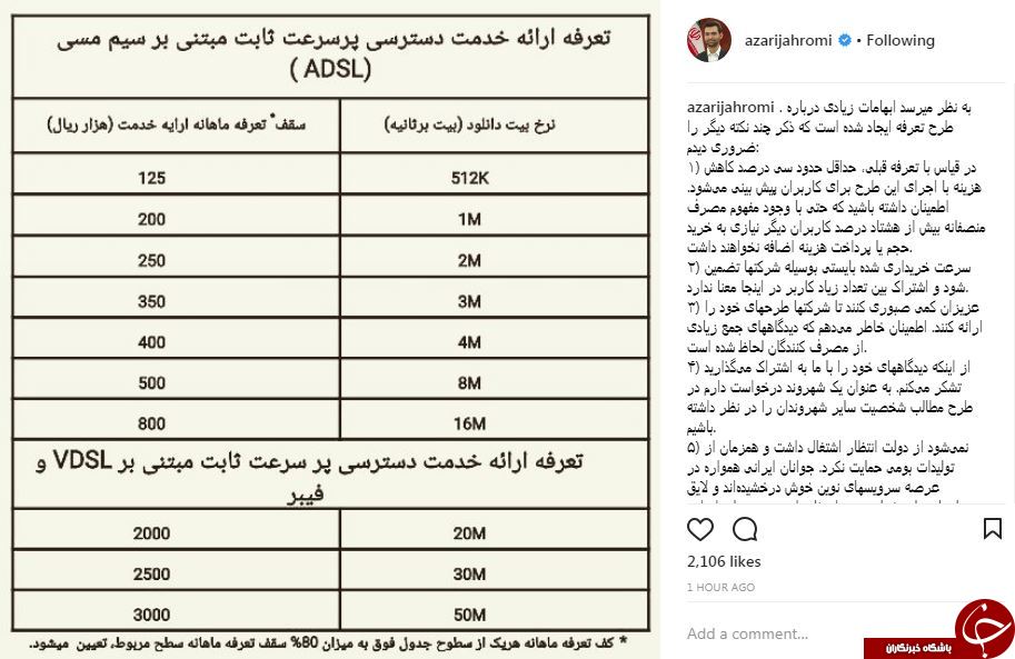 پاسخ وزیر به ابهامات سرویس اینترنت غیرحجمی