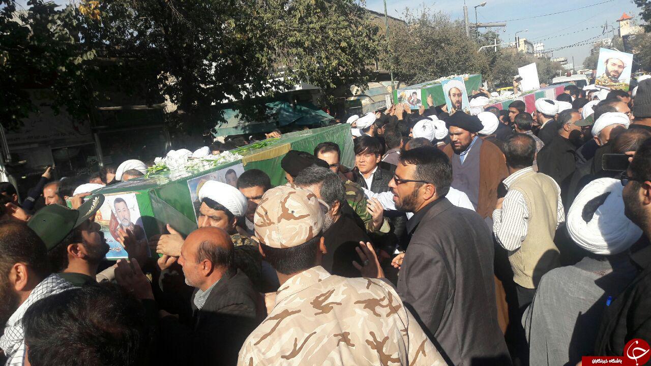 پیکر مطهر پنج شهید مدافع حرم حضرت زینب(س)تشییع شد