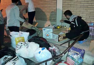 اهدای کمک دانشجویان به زلزله‌زدگان سرپل ذهاب + تصاویر