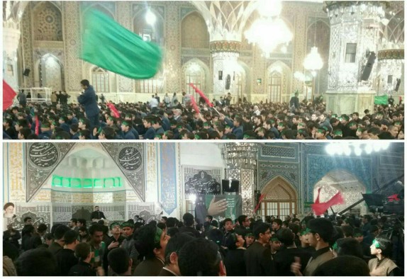 عزاداری ۱۵ هزار دانش آموز پسر مشهدی در حرم مطهر رضوی