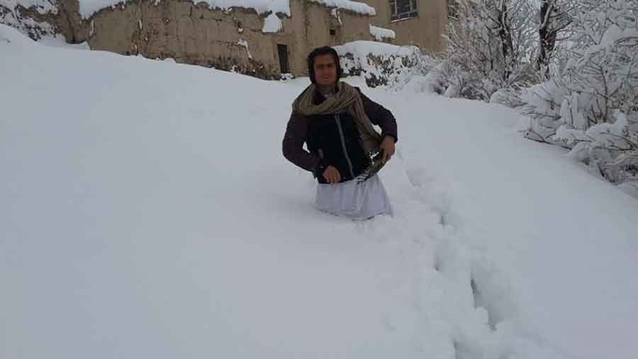 گزارش تصویری: بارش برف سنگین در ولایت غزنی