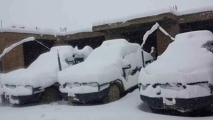 گزارش تصویری: بارش برف سنگین در ولایت غزنی