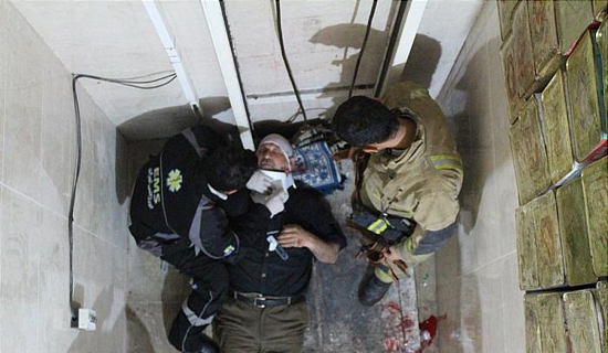 مصدومیت مرد میان سال در حادثه سقوط بالابر ناایمن