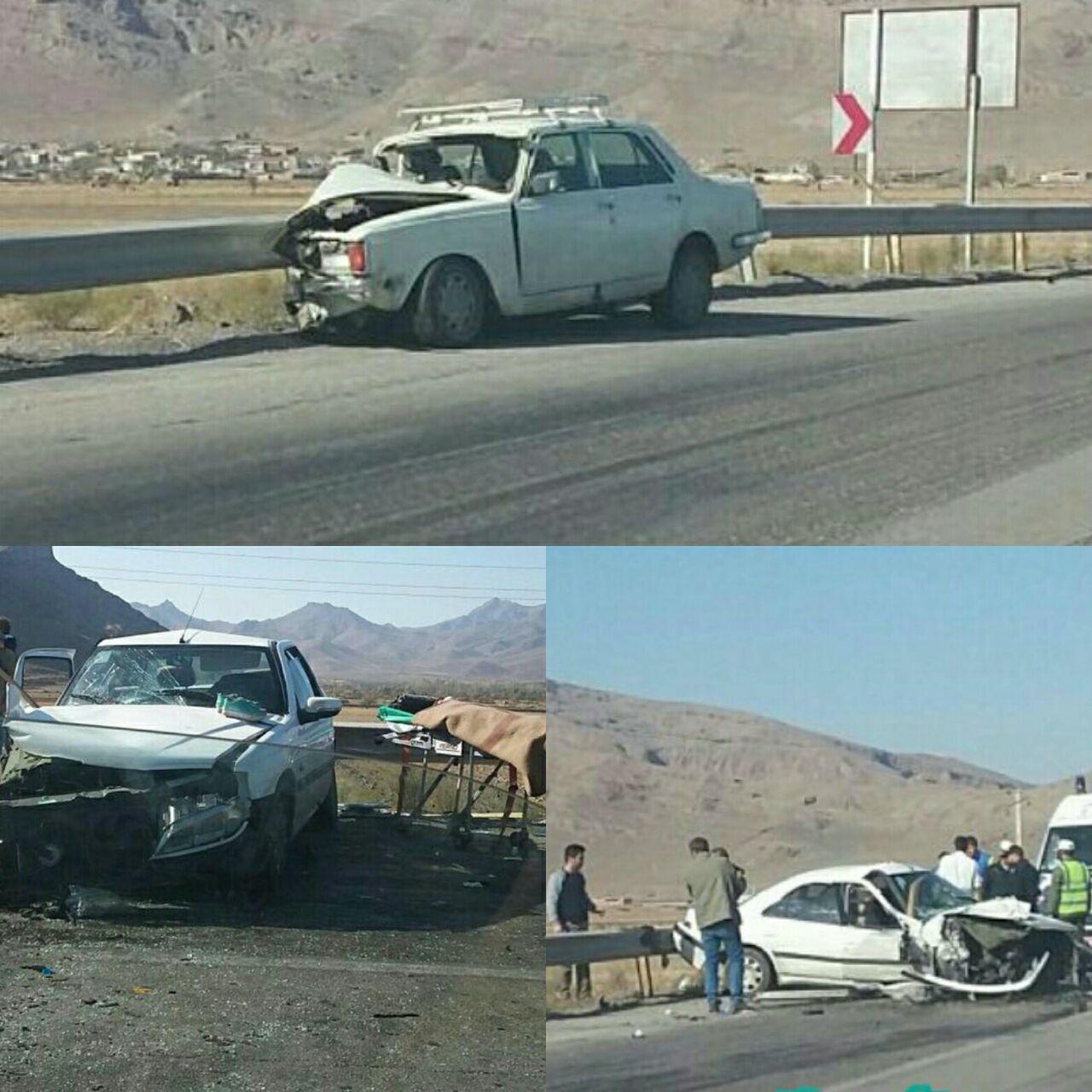 برخورد شدید خودرو پرشیا با پیکان در محور تبریز ارومیه