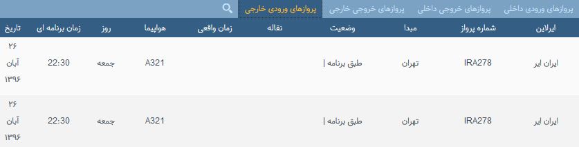 پرواز&zwnj;های جمعه ۲۶ آبان ماه از فرودگاه بین المللی ارومیه
