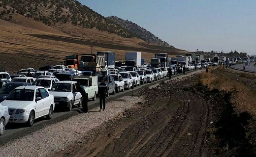 کمربندی اسلام&zwnj;آباد غرب- سرپلذهاب توسط پلیس مسدود شد