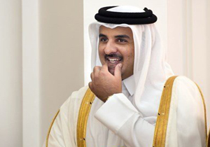 حضور امیر قطر در یک مراسم جشن عروسی+فیلم