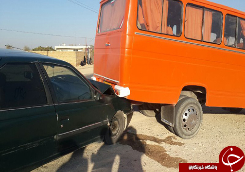 تصادف زنجیره ای در بخش ششده و قره بلاغ + تصاویر