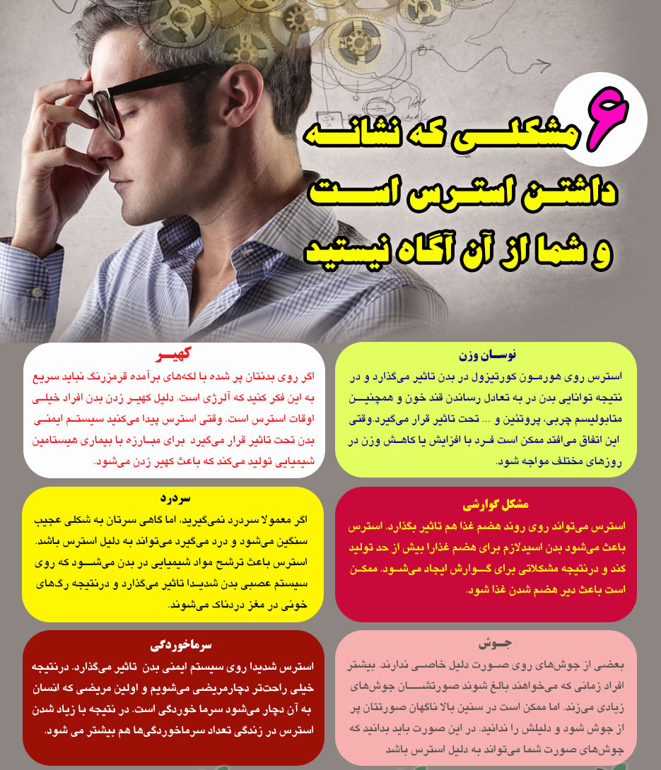 ۶ مشکلی که نشانه&zwnj; داشتن استرس است و شما از آن آگاه نیستید