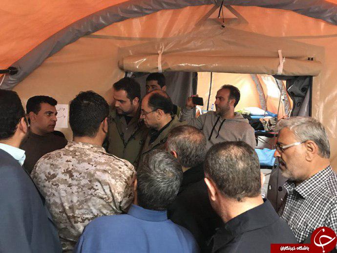 بازدید سردار وحید نماینده دفتر رهبری از بیمارستان صحرایی در مناطق زلزله&zwnj;زده کرمانشاه