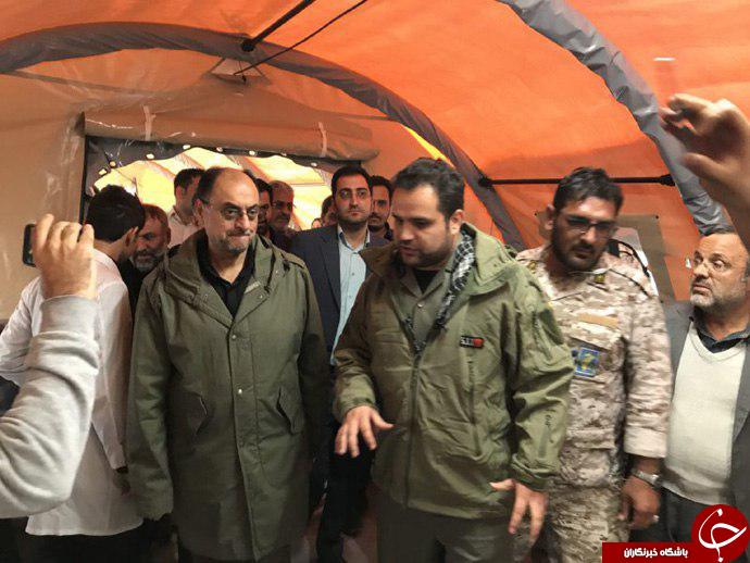 بازدید سردار وحید نماینده دفتر رهبری از بیمارستان صحرایی در مناطق زلزله&zwnj;زده کرمانشاه