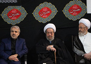 نوبخت در مراسم عزاداری دفتر آیت‌الله سبحانی شرکت کرد