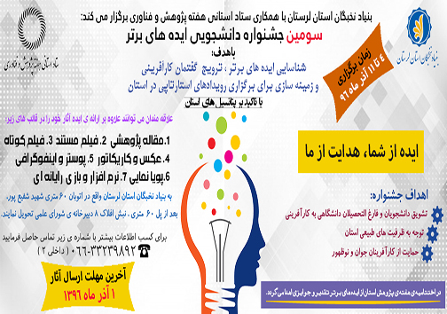 برگزاری جشنواره ایده‌های برتر در لرستان