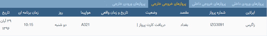پرواز&zwnj;های دو شنبه ۲۹ آبان ماه از فرودگاه بین المللی ارومیه