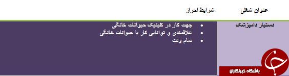 استخدام دستیار دامپزشک