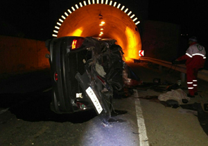 فوت راننده در واژگونی خودرو