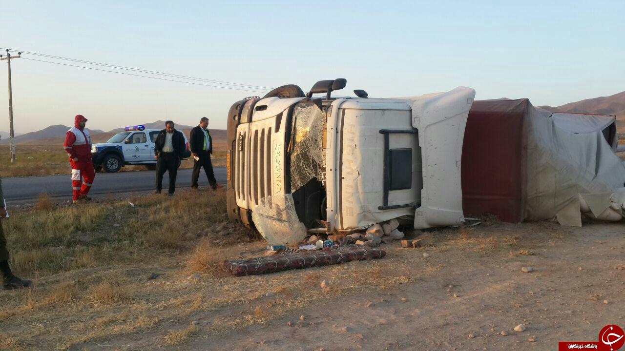 خواب آلودگی راننده تریلی حادثه آفرید