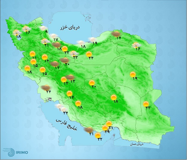 وزش گرد و غبار در برخی استان های کشور+جدول
