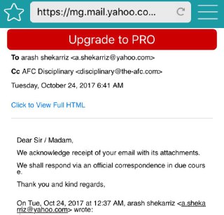 شکایت بازیکن سابق تراکتورسازی در AFC ثبت شد+ عکس