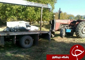 برخورد مرگبار تراکتور با موتورسیکلت