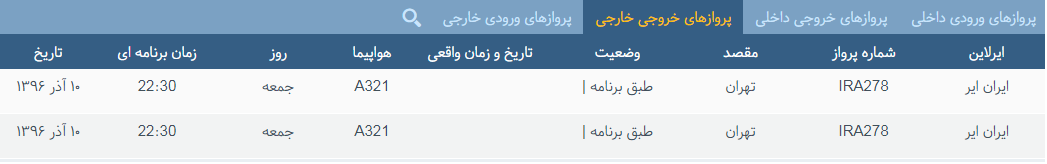 پرواز&zwnj;های جمعه ۱۰ آذر ماه از فرودگاه بین المللی ارومیه