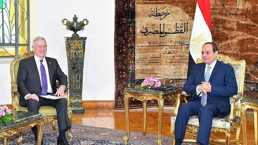 دیدار و گفتگوی وزیر دفاع آمریکا با عبدالفتاح السیسی