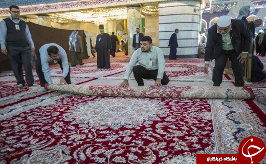 مفروش شدن حرم حضرت عباس(ع) با فرش&zwnj;های جدید +تصاویر