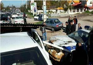۶ زخمی در برخورد سمند با خودروی پلیس راه