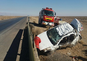 واژگونی سمند در دامغان حادثه آفرید
