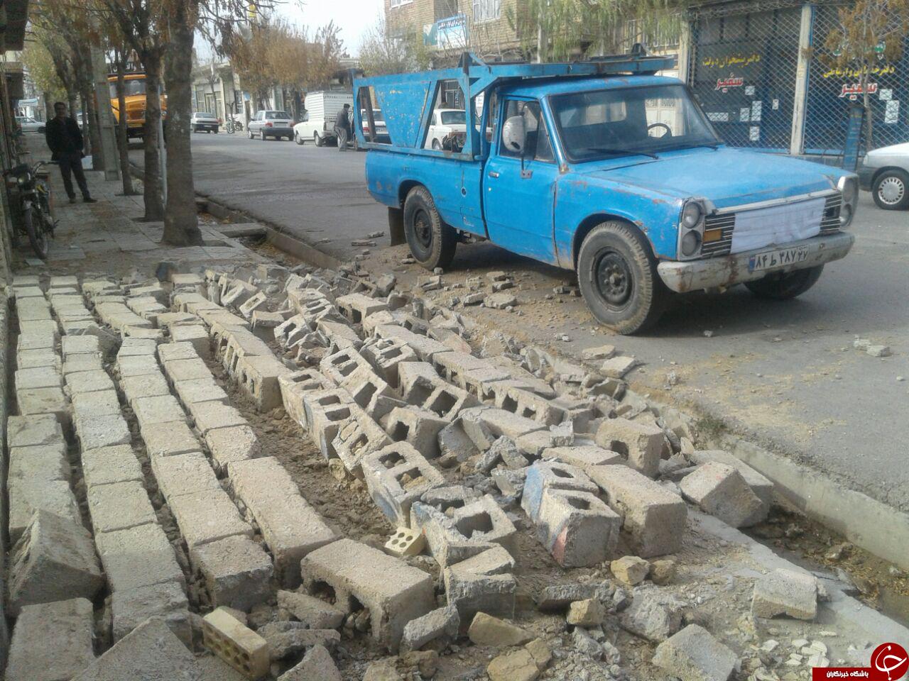 فرو ریختن دیوار در اثر وزش باد شدید + تصاویر