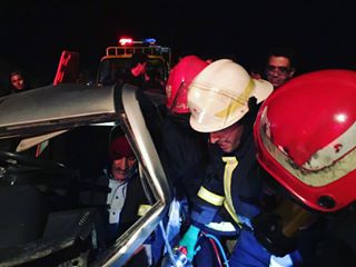نجات مصدومین دو تصادف در شهر کرمان توسط آتشنشانان
